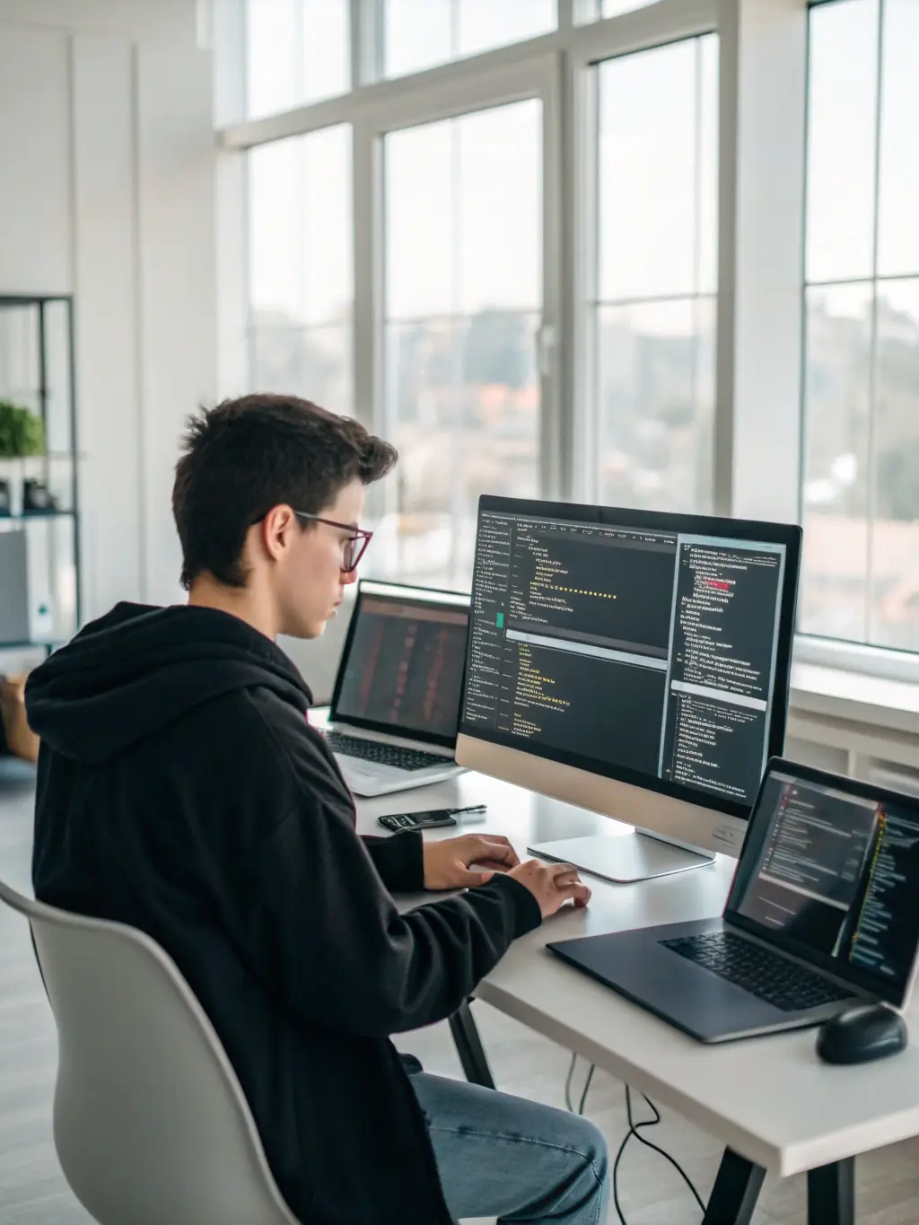 A developer writing code in Java on a modern IDE, showcasing Vastnet Systems' expertise in Java development.