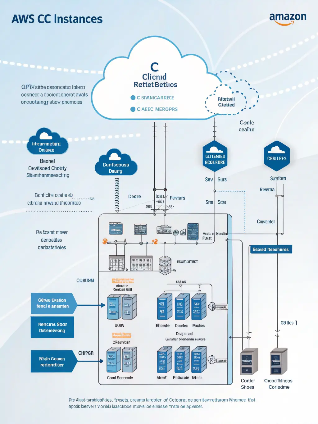 A cloud infrastructure diagram showing AWS services, illustrating Vastnet Systems' expertise in cloud computing.
